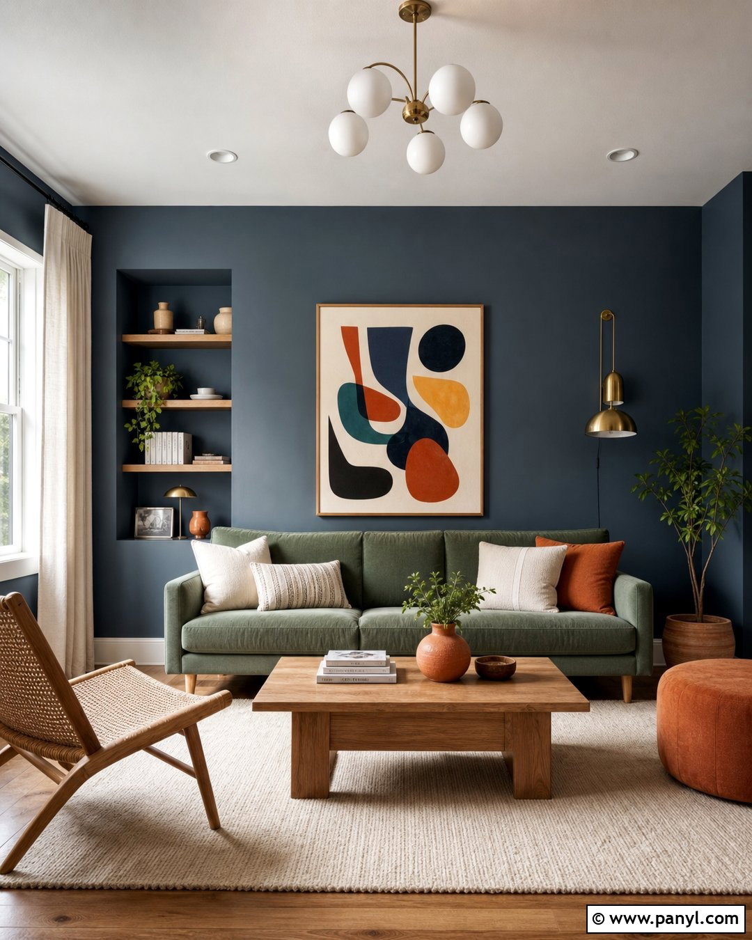 Dark Blue Walls With Sage Green Furniture - 20 Contemporary Dark Blue Walls