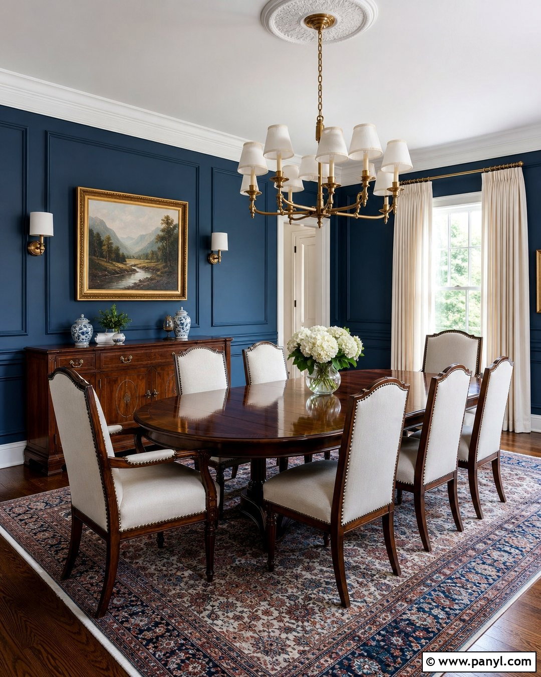 Dark Blue Walls With Traditional Molding - 45 dark blue walls