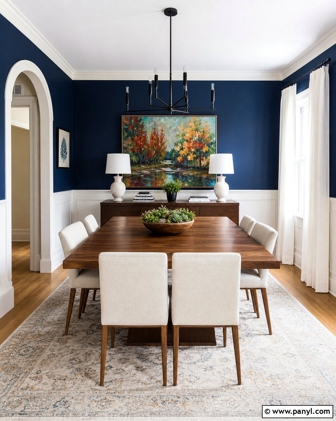 Dark Blue Walls With White Wainscoting - 20 Contemporary Dark Blue Walls