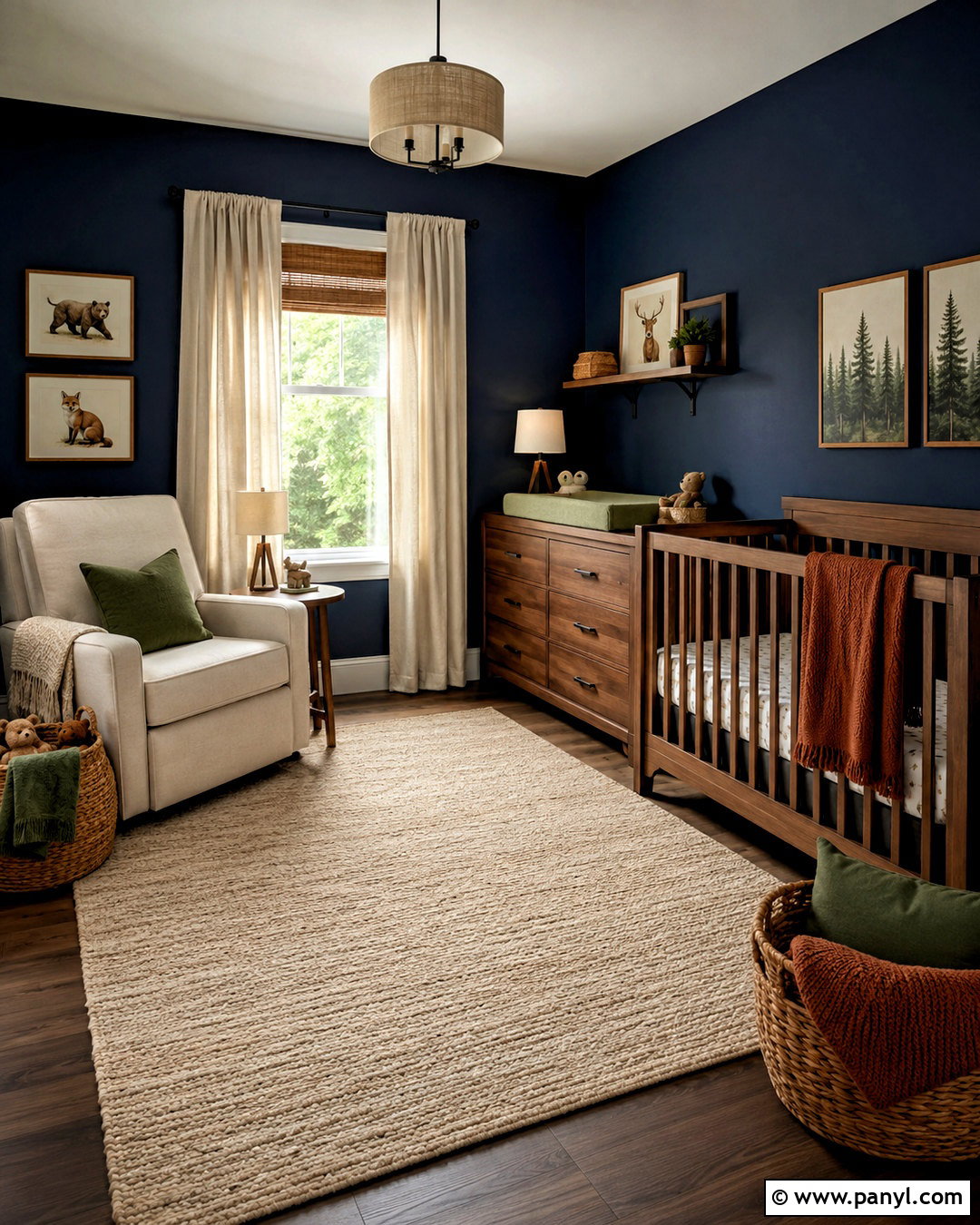 Dark Blue Woodland Nursery - 20 dark blue nursery ideas