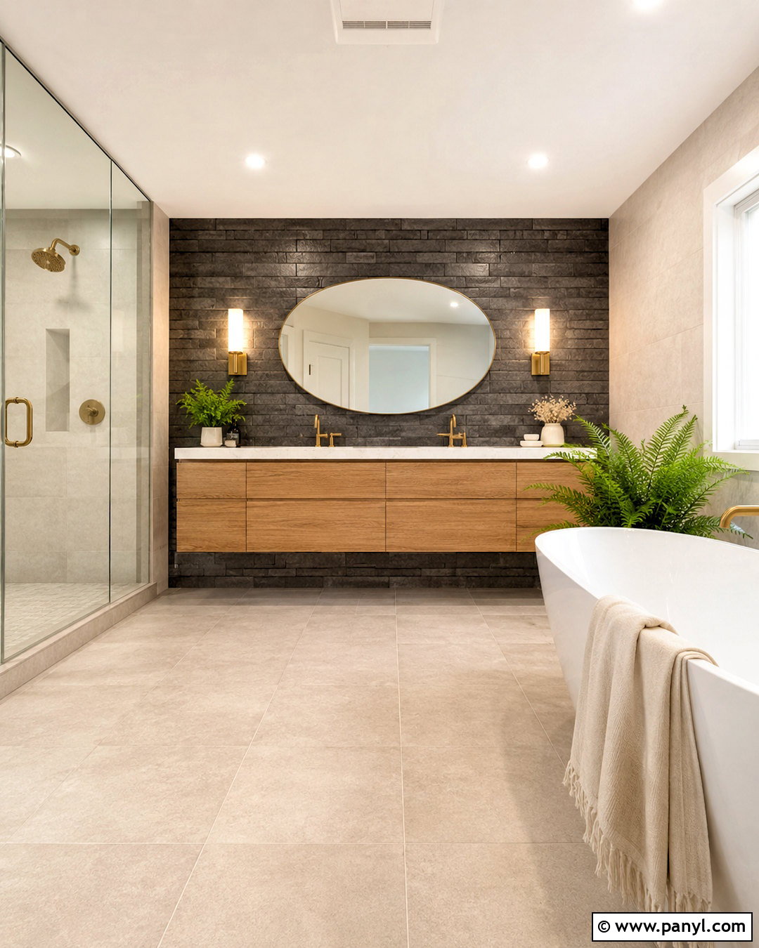 Dark Brick Bathroom Wall - 20 dark brick wall ideas