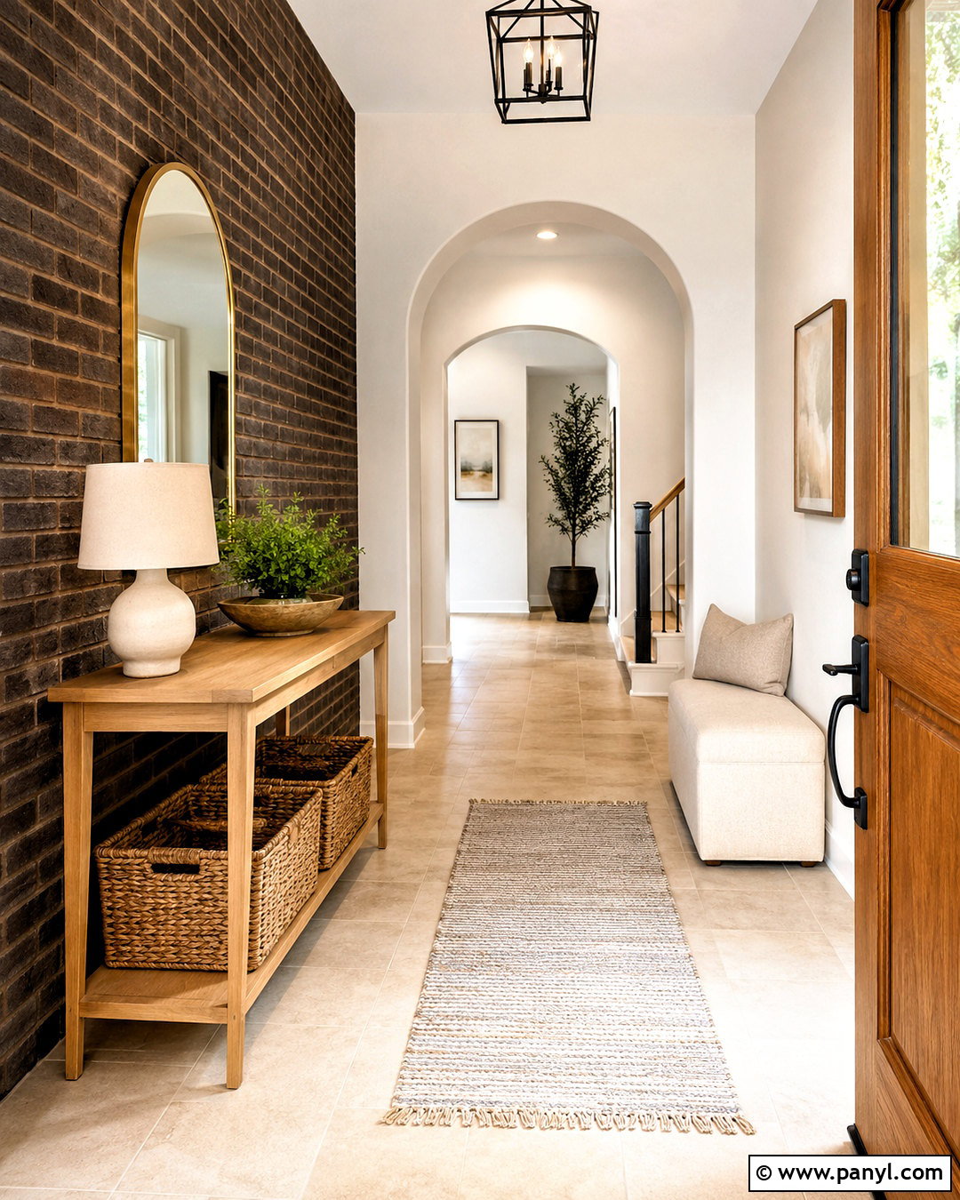 Dark Brick Entryway Wall - 20 dark brick wall ideas