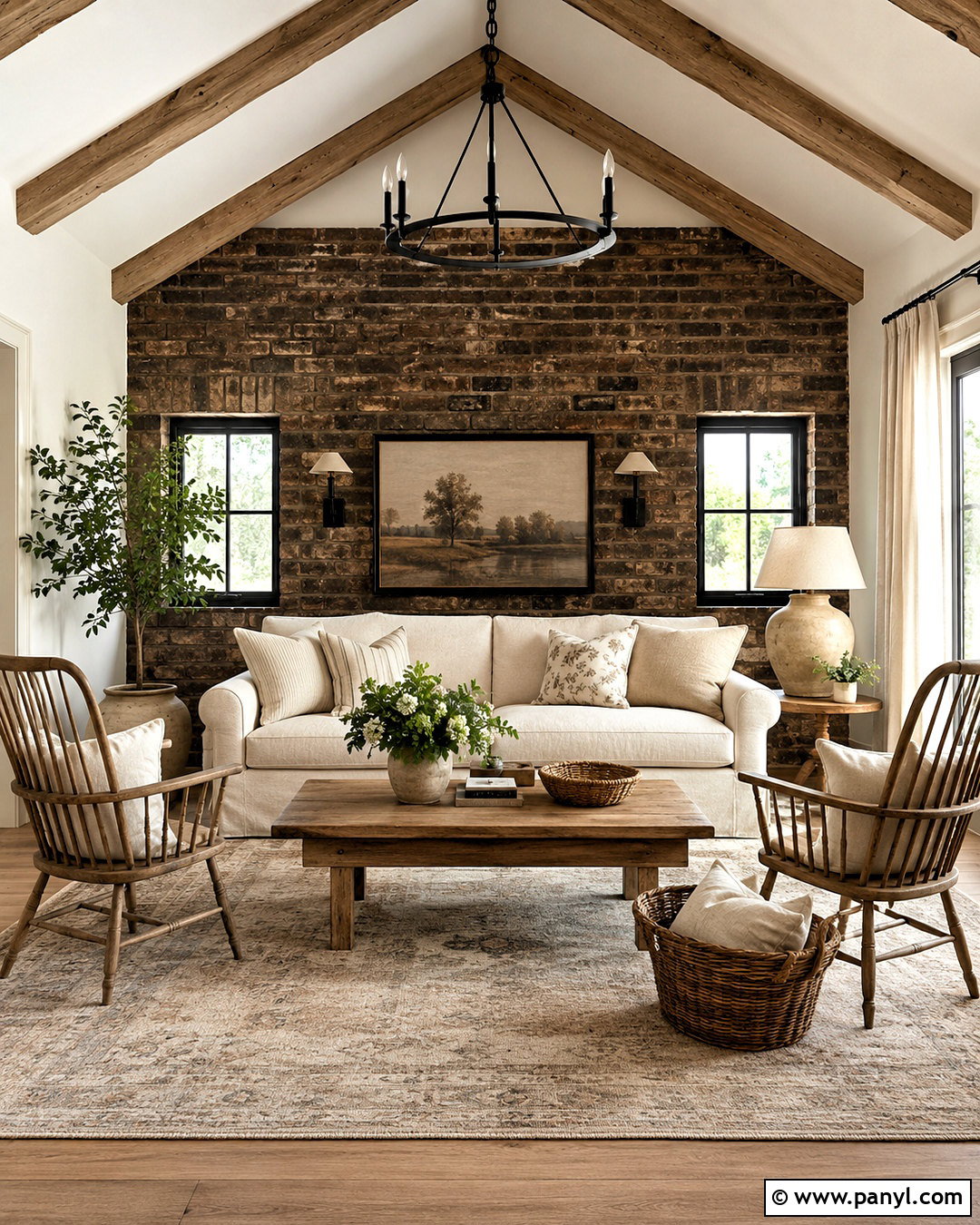 Dark Brick Farmhouse Wall - 20 dark brick wall ideas