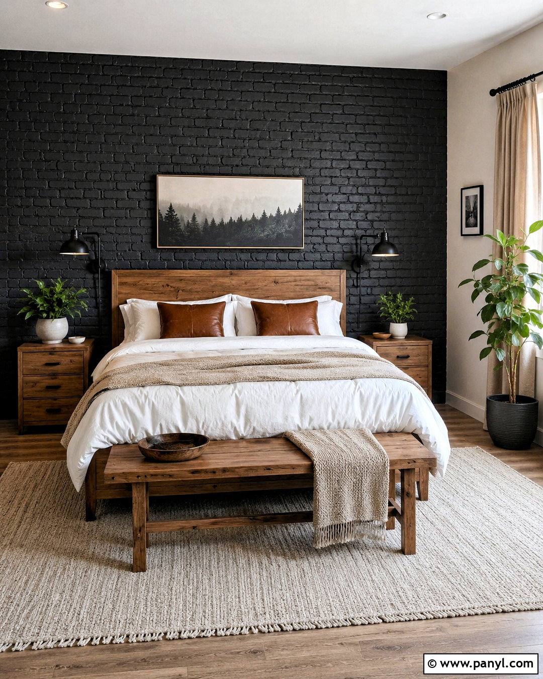 Dark Brick Feature Wall Bedroom - 20 dark feature wall bedroom ideas