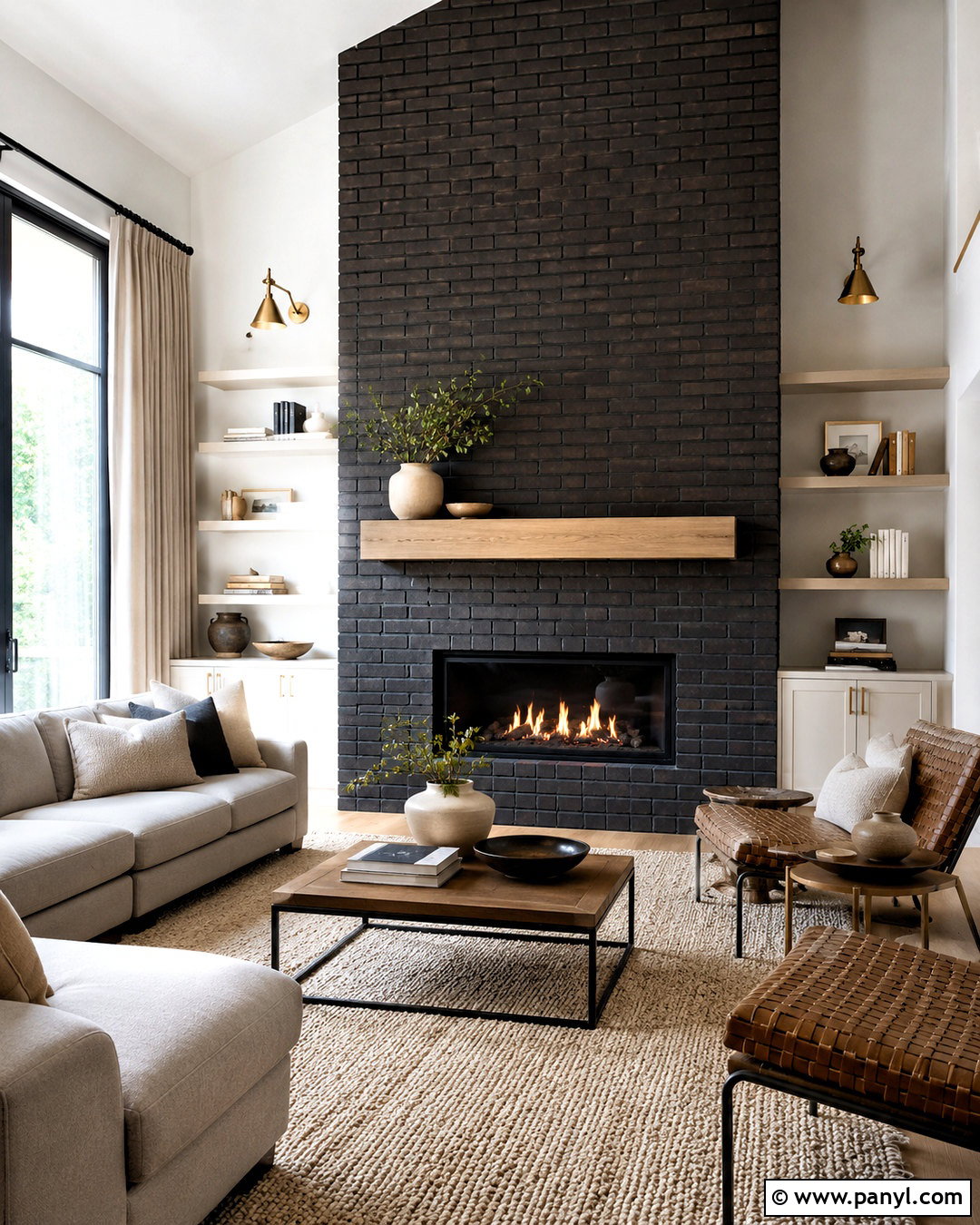Dark Brick Fireplace Wall - 20 dark brick wall ideas