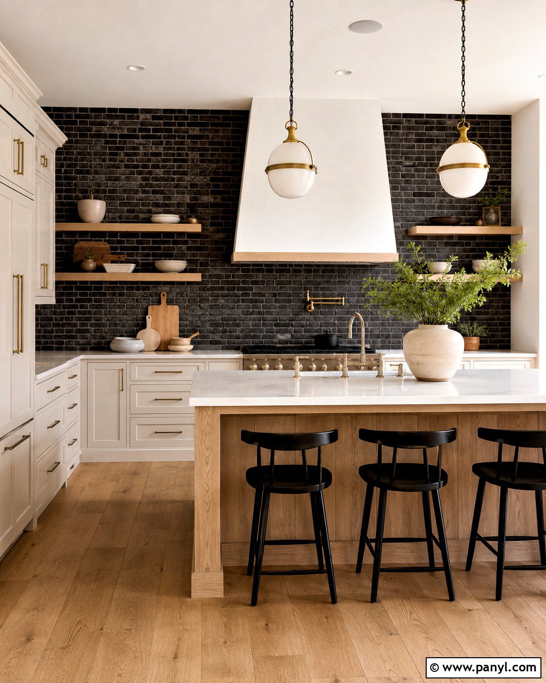 Dark Brick Kitchen Backsplash Wall - 20 dark brick wall ideas