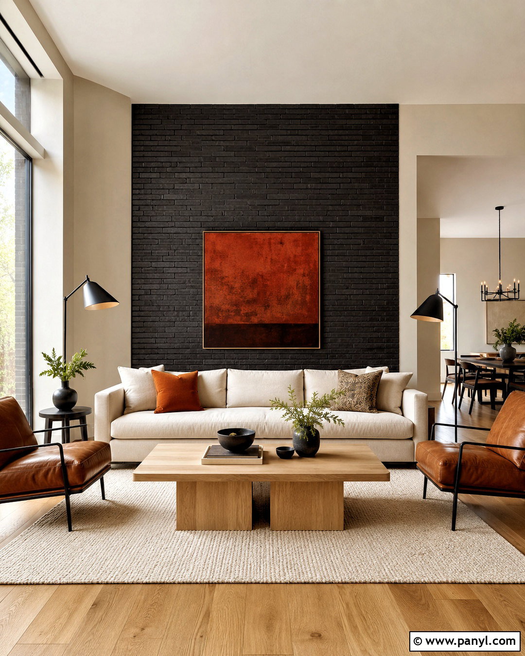 Dark Brick Living Room Wall - 20 dark brick wall ideas