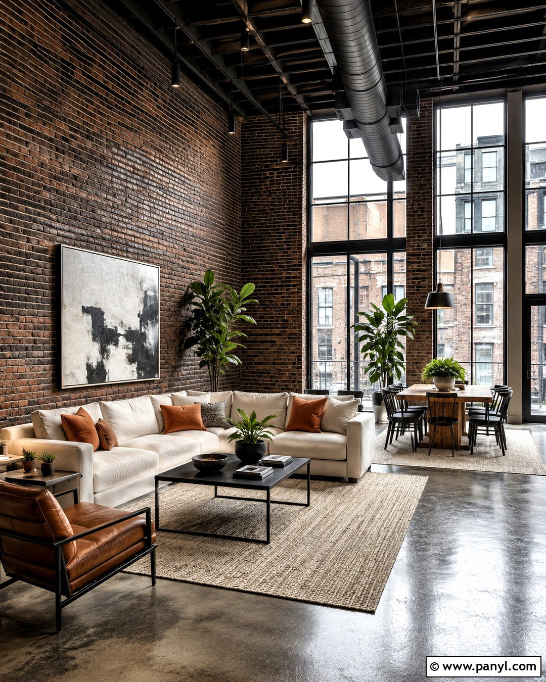 Dark Brick Loft Wall - 20 dark brick wall ideas