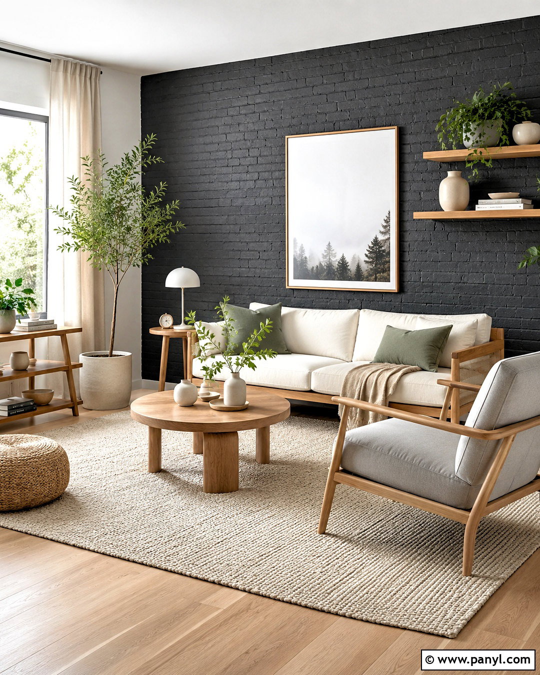 Dark Brick Scandinavian Wall - 20 dark brick wall ideas