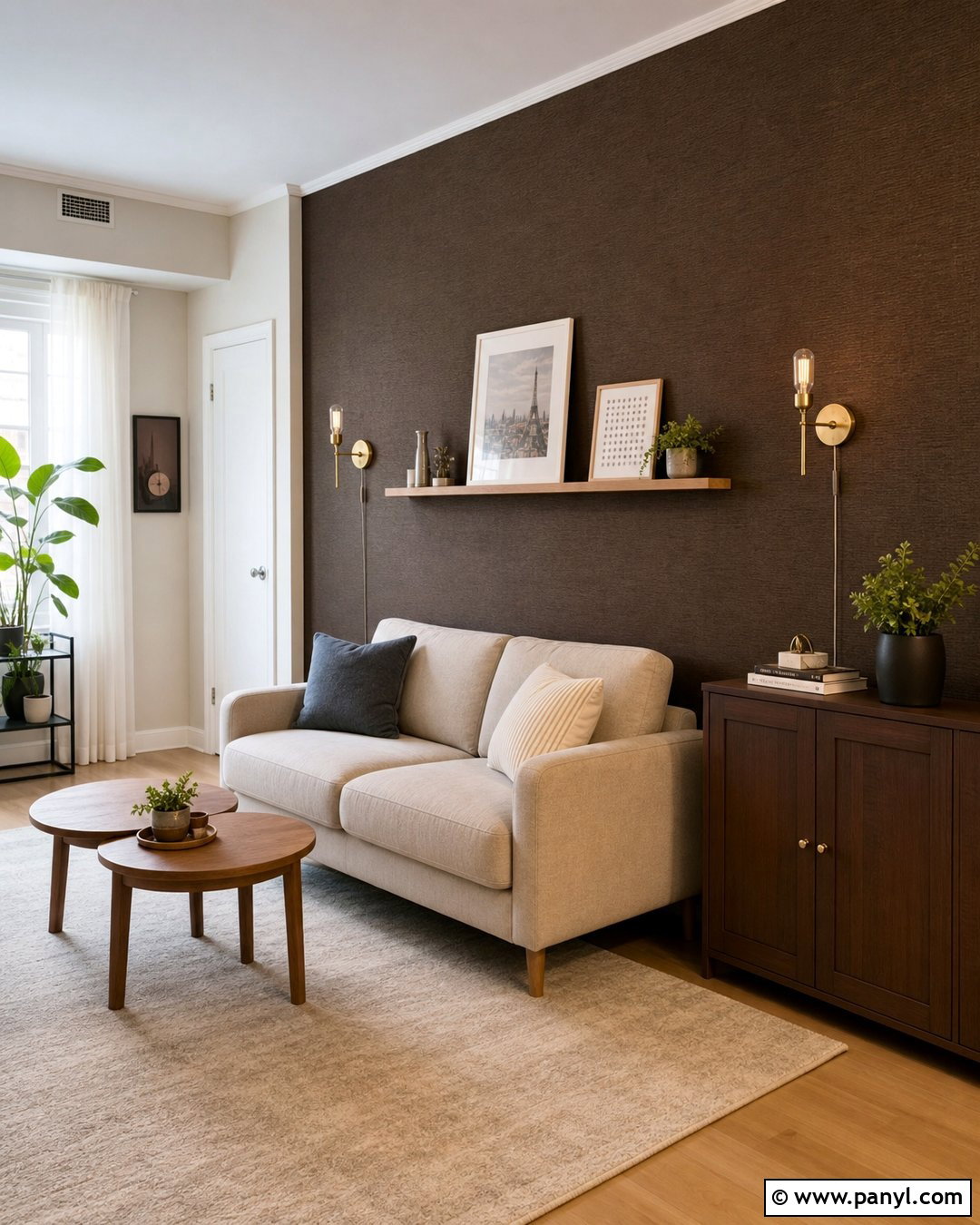 Dark Brown Accent Wall In Apartment - 35 Dark Brown Accent Wall Ideas