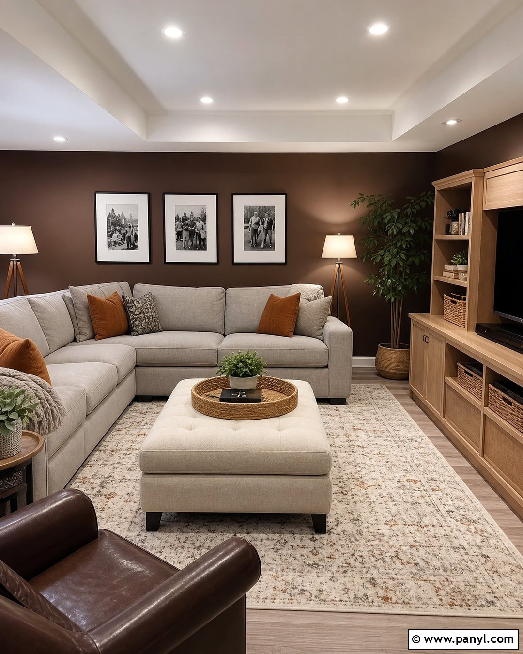 Dark Brown Accent Wall In Basement - 35 Dark Brown Accent Wall Ideas