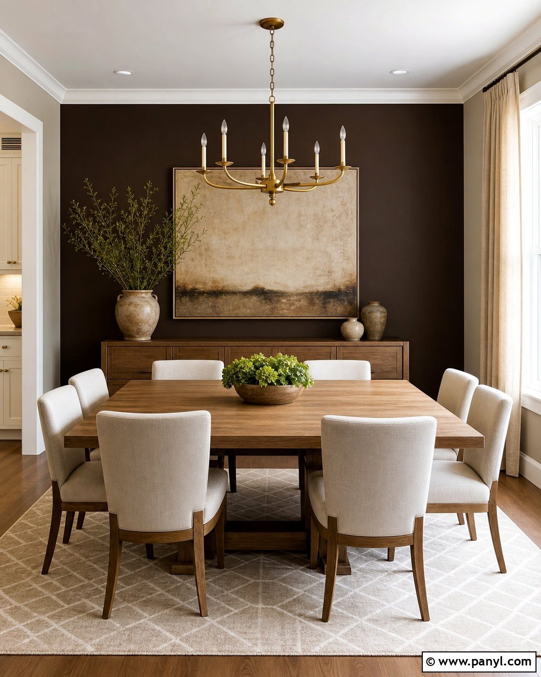 Dark Brown Accent Wall In Dining Room - 35 Dark Brown Accent Wall Ideas
