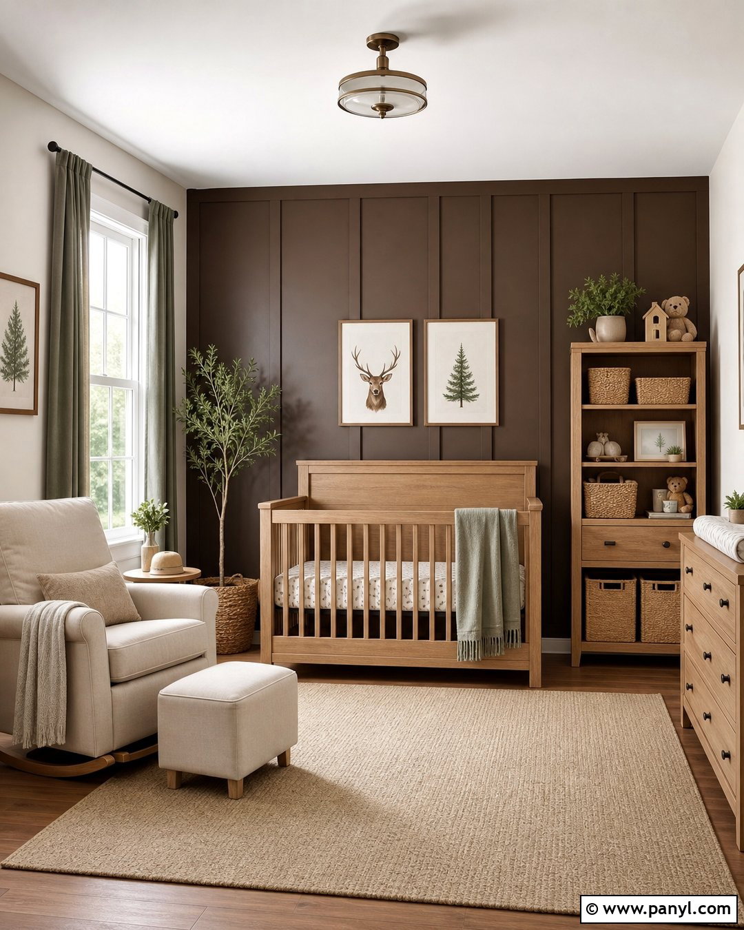 Dark Brown Accent Wall In Nursery - 35 Dark Brown Accent Wall Ideas
