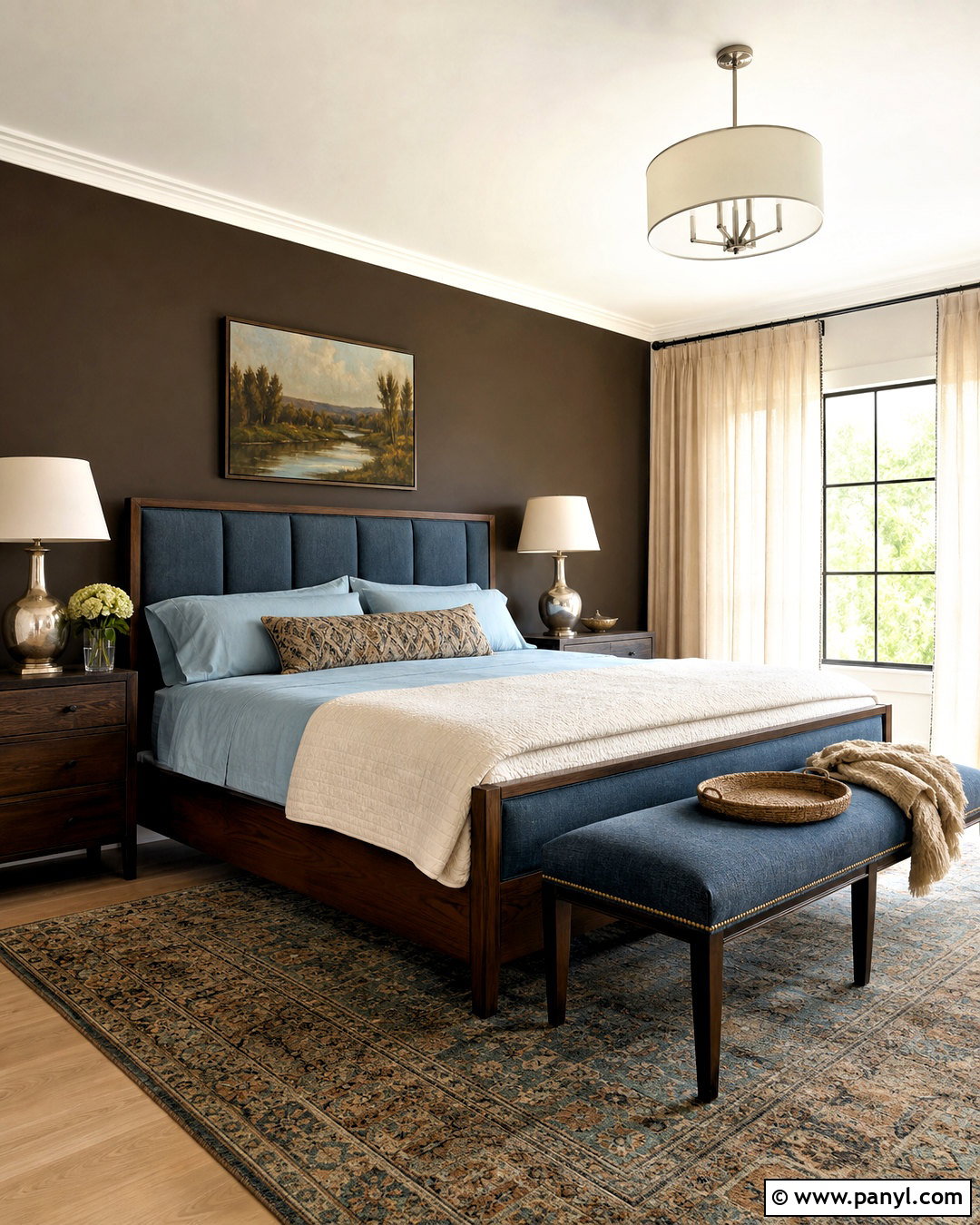 Dark Brown And Blue Bedroom - 20 dark brown interior design ideas