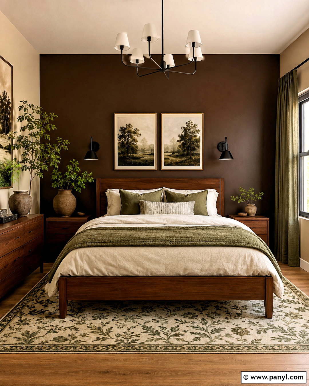 Dark Brown And Sage Green Bedroom - 20 dark brown room aesthetic ideas