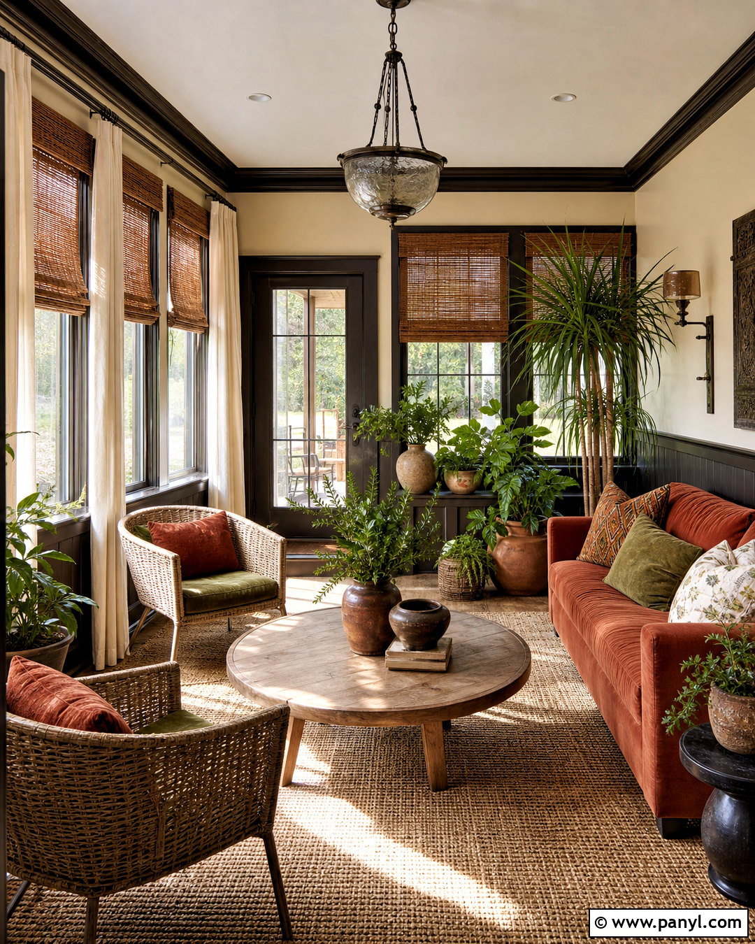 Dark Brown And Terracotta Sunroom - 20 dark brown interior design ideas
