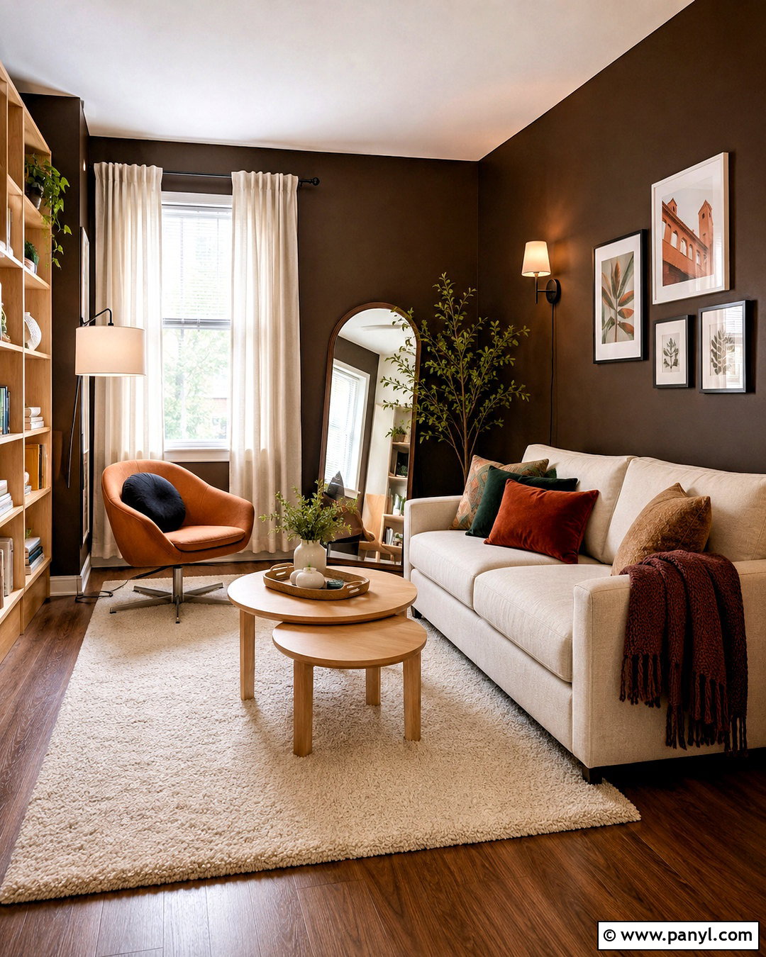 Dark Brown Apartment Living Room - 40 Dark Brown Walls