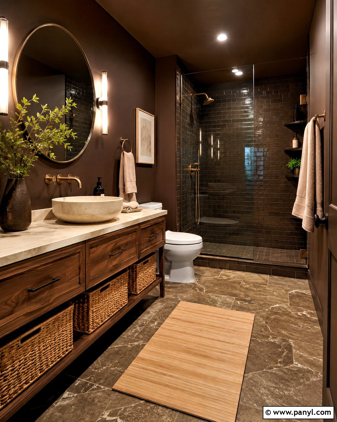 Dark Brown Bathroom - 20 dark theme bathroom ideas