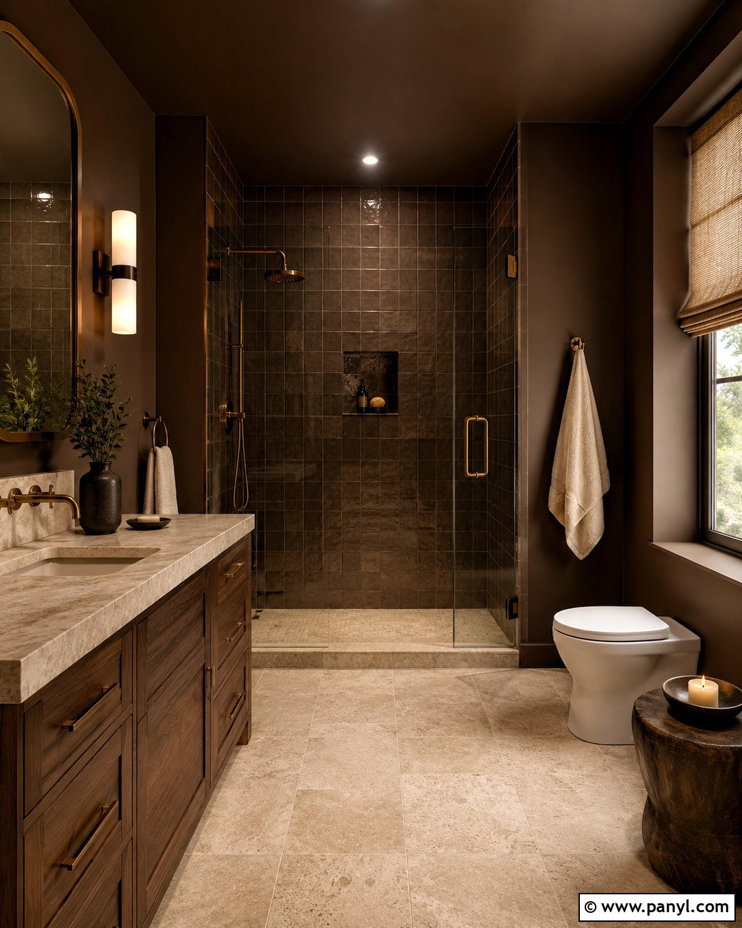 Dark Brown Bathroom - 20 moody bathroom ideas