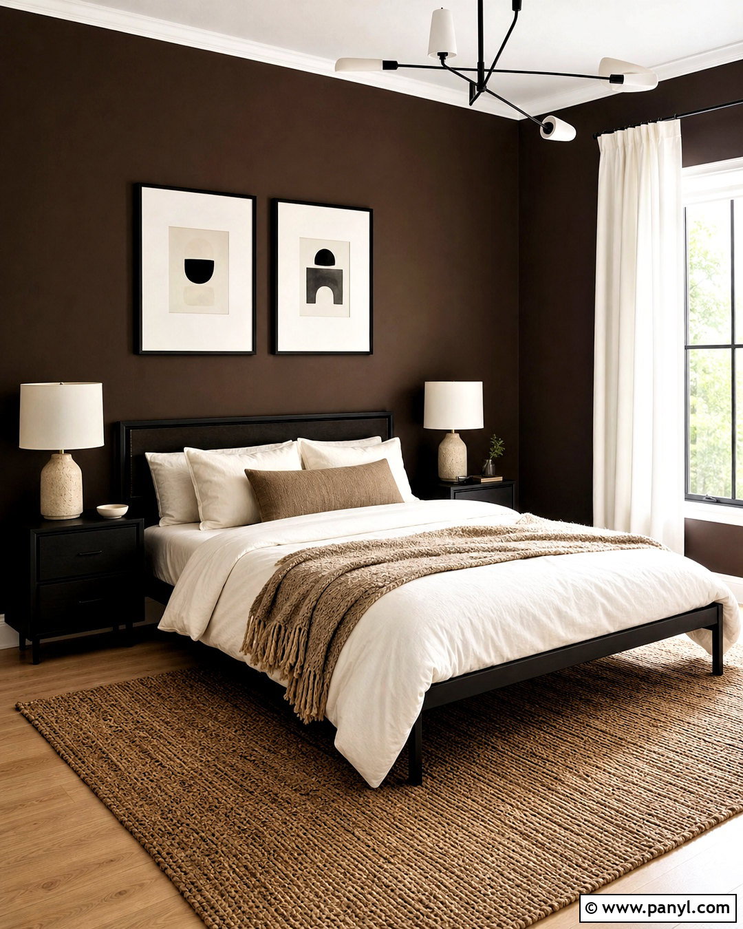 Dark Brown Bedroom Walls With Black Accents - 20 dark brown bedroom walls