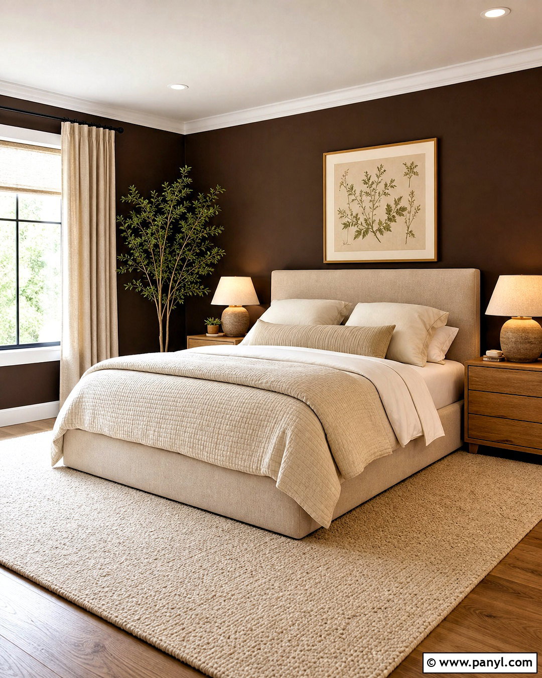 Dark Brown Bedroom Walls With Cream Bedding - 20 dark brown bedroom walls