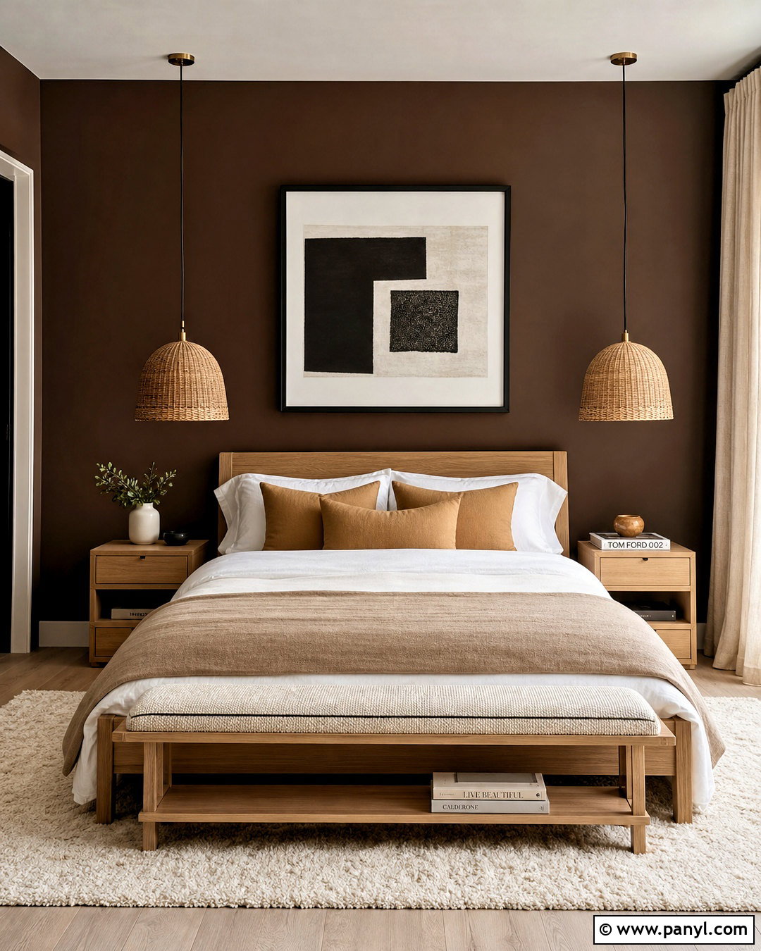 Dark Brown Bedroom Walls With Light Oak Furniture - 20 dark brown bedroom walls