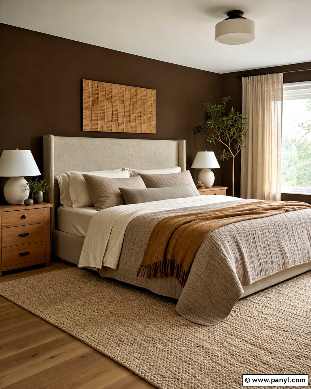 Dark Brown Bedroom Walls With Linen Textures - 20 dark brown bedroom walls