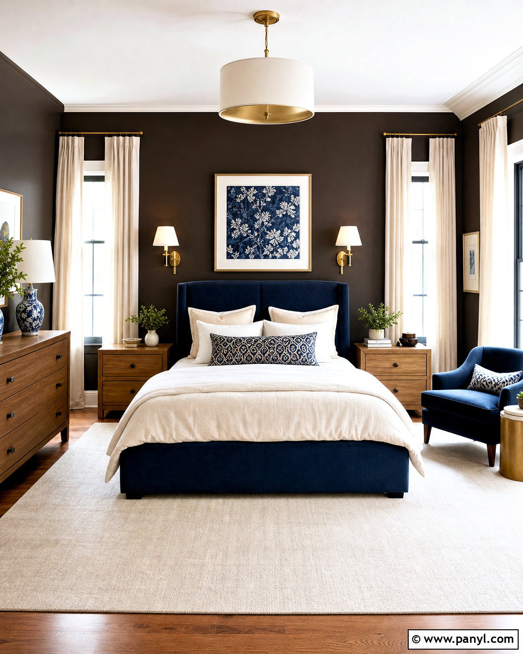 Dark Brown Bedroom Walls With Navy Blue - 20 dark brown bedroom walls