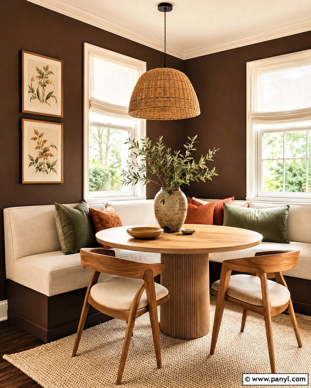 Dark Brown Breakfast Nook - 40 Dark Brown Walls