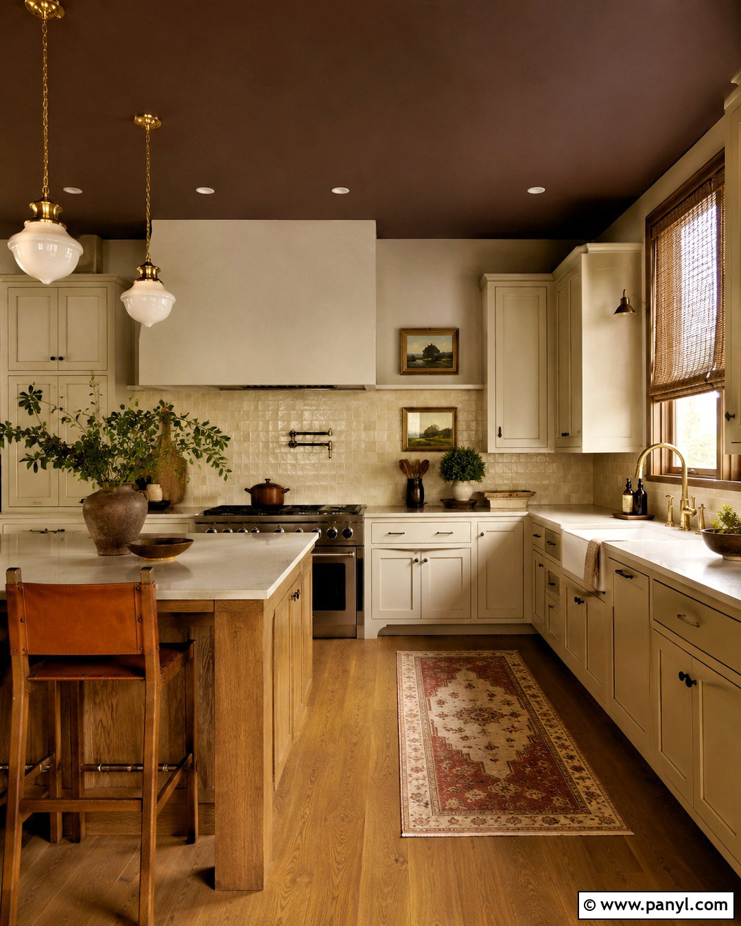 Dark Brown Ceiling Kitchen - 20 dark painted ceiling ideas