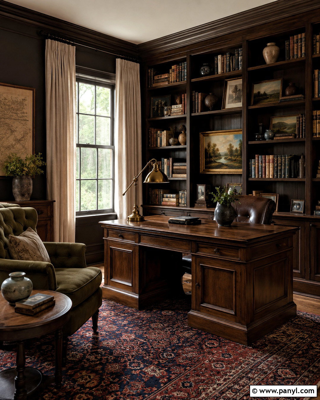 Dark Brown Dark Academia Study - 20 dark brown room aesthetic ideas