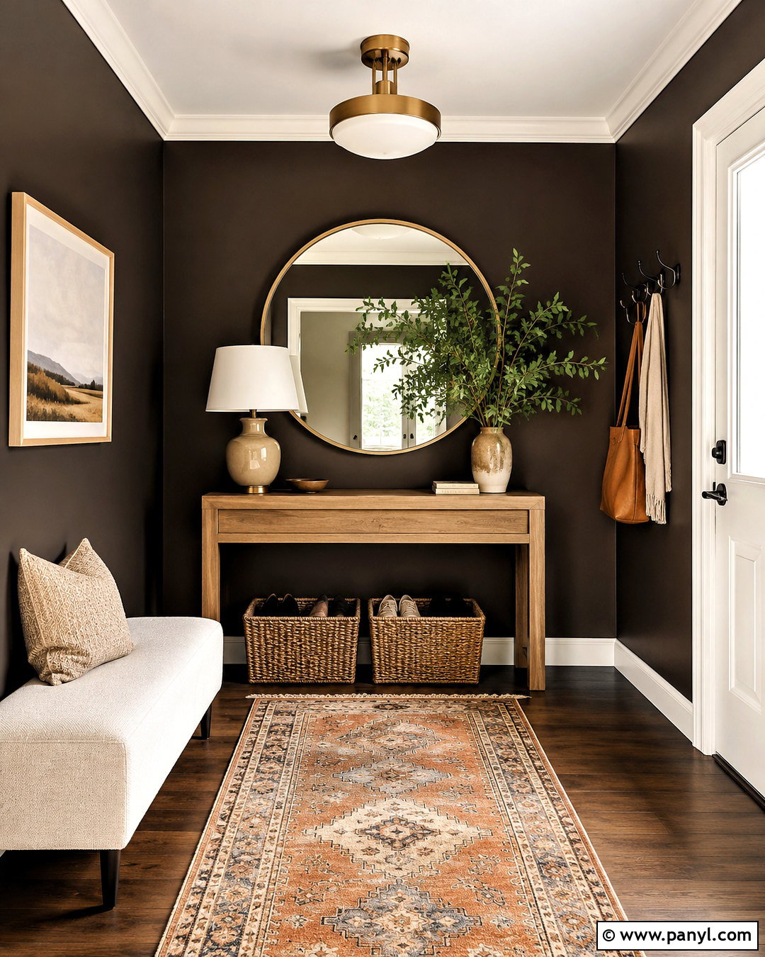 Dark Brown Entryway - 40 Dark Brown Walls