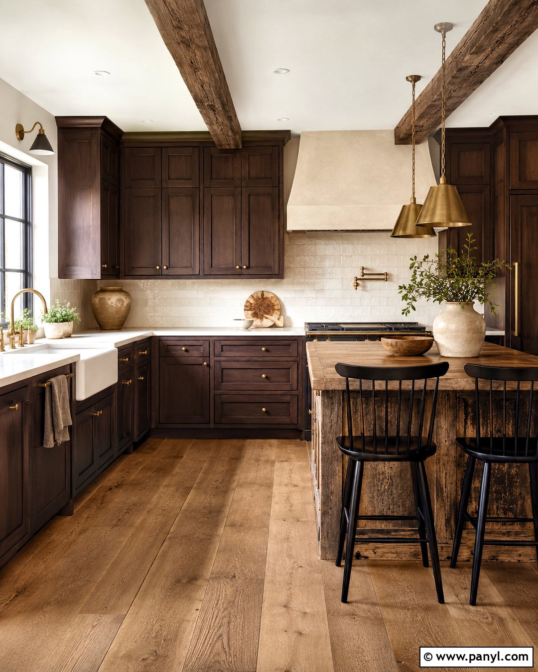 Dark Brown Farmhouse Kitchen - 20 dark brown kitchen ideas