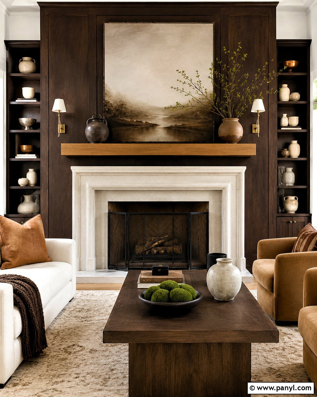 Dark Brown Fireplace Wall - 40 Dark Brown Walls