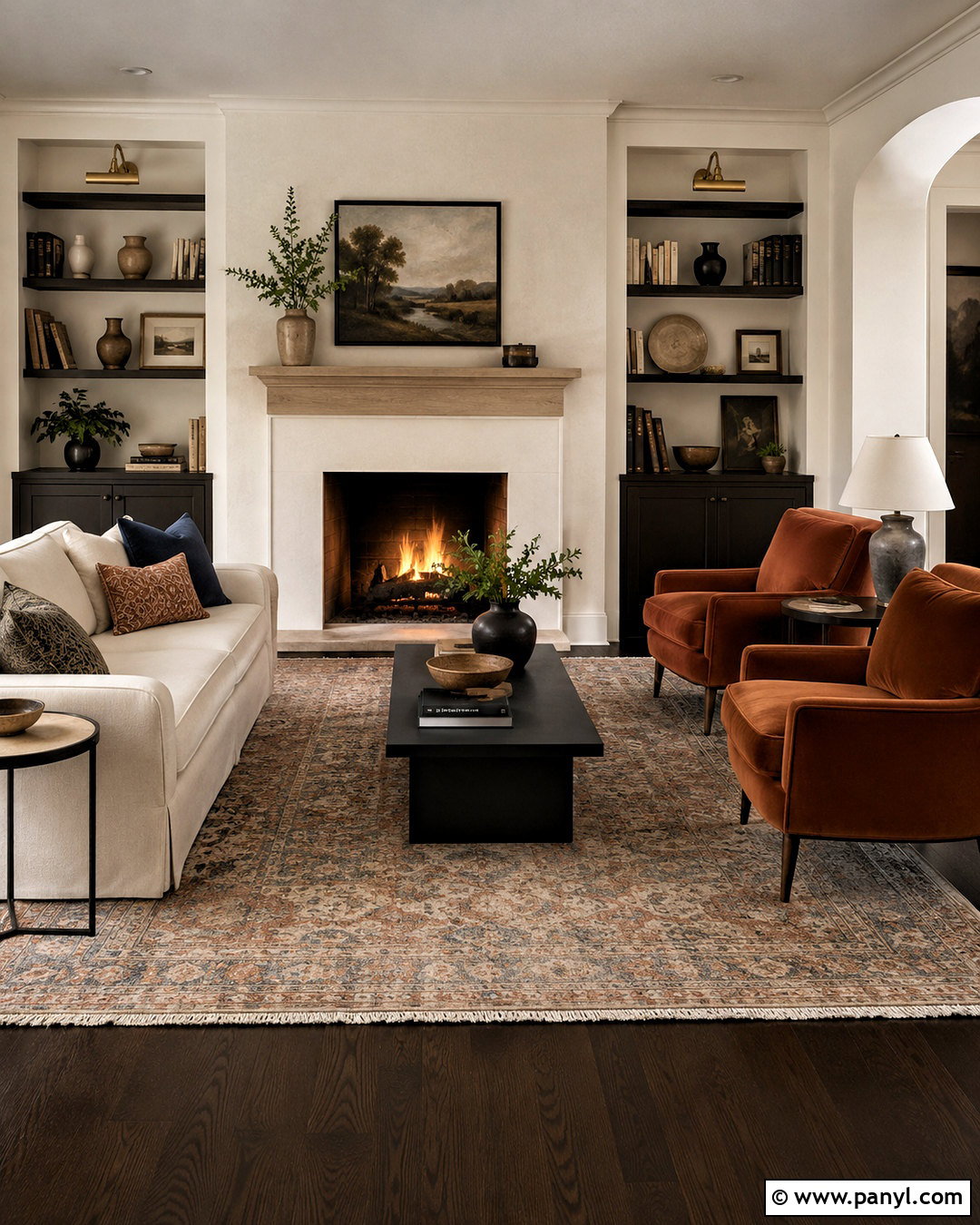 Dark Brown Floor Living Room With Fireplace - 20 dark brown floor living room ideas