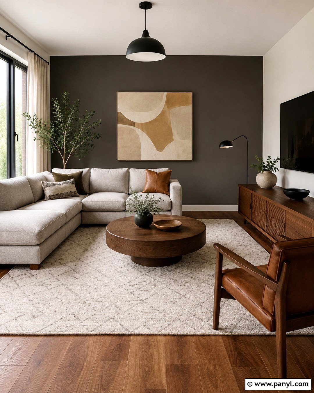 Dark Brown Grey Accent Wall - 20 Brown Grey Wall Color Ideas