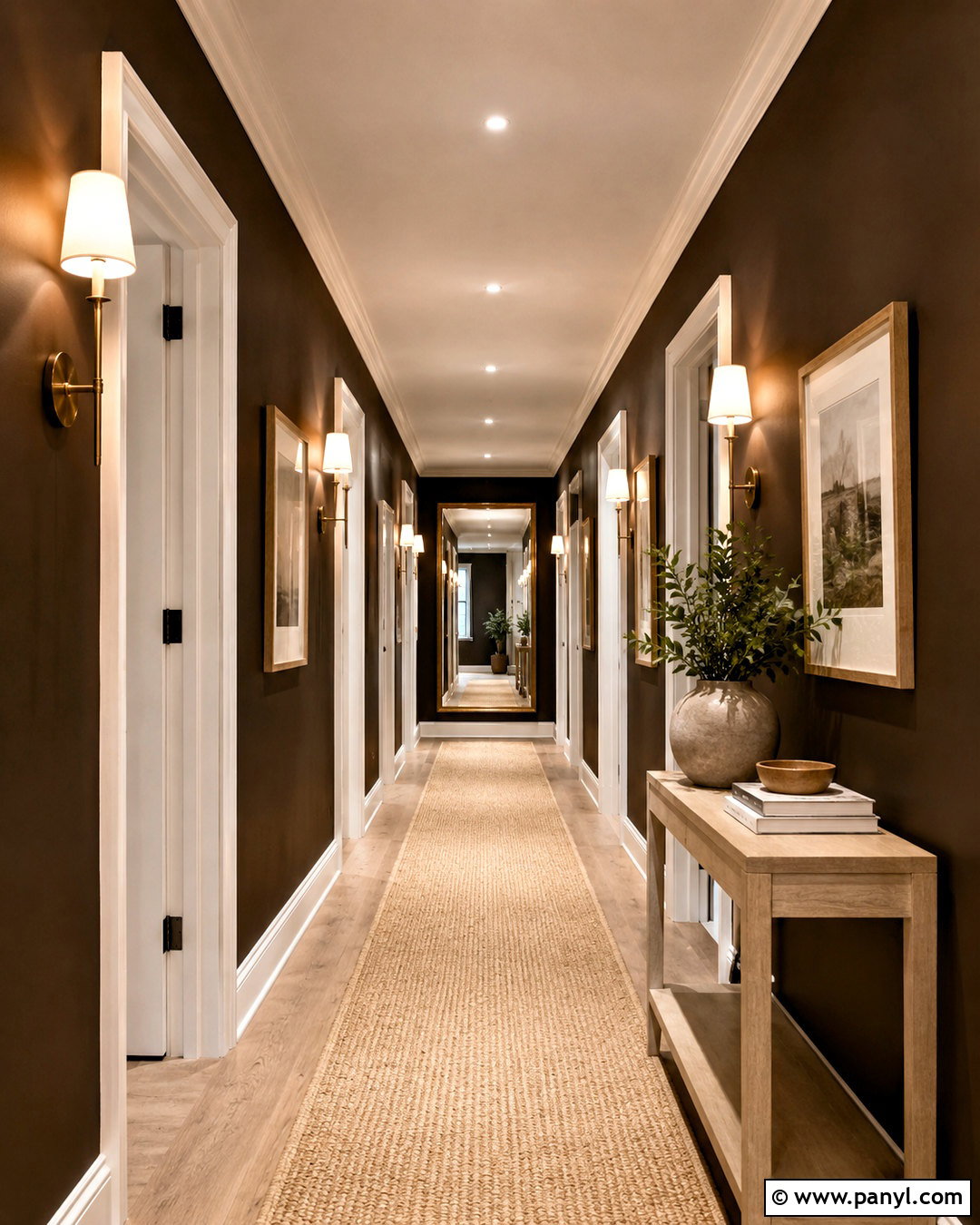 Dark Brown Hallway - 40 Dark Brown Walls