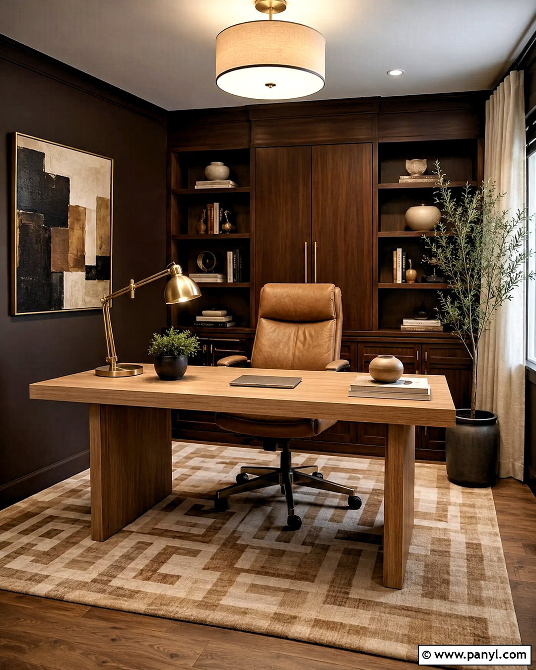 Dark Brown Home Office - 20 dark brown room aesthetic ideas