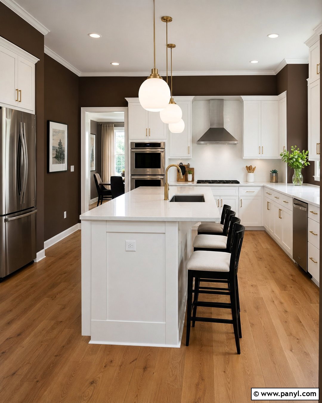 Dark Brown Kitchen Walls With White Cabinets - 20 Modern Kitchen With Brown Walls