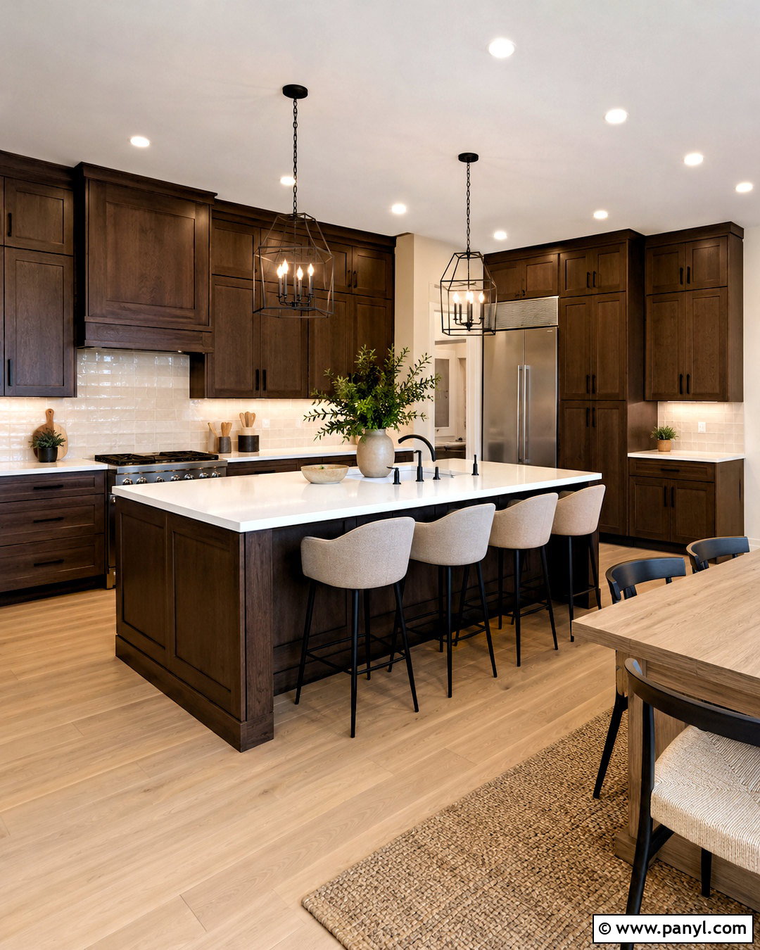 Dark Brown Kitchen With Light Wood Floors - 20 dark brown kitchen ideas
