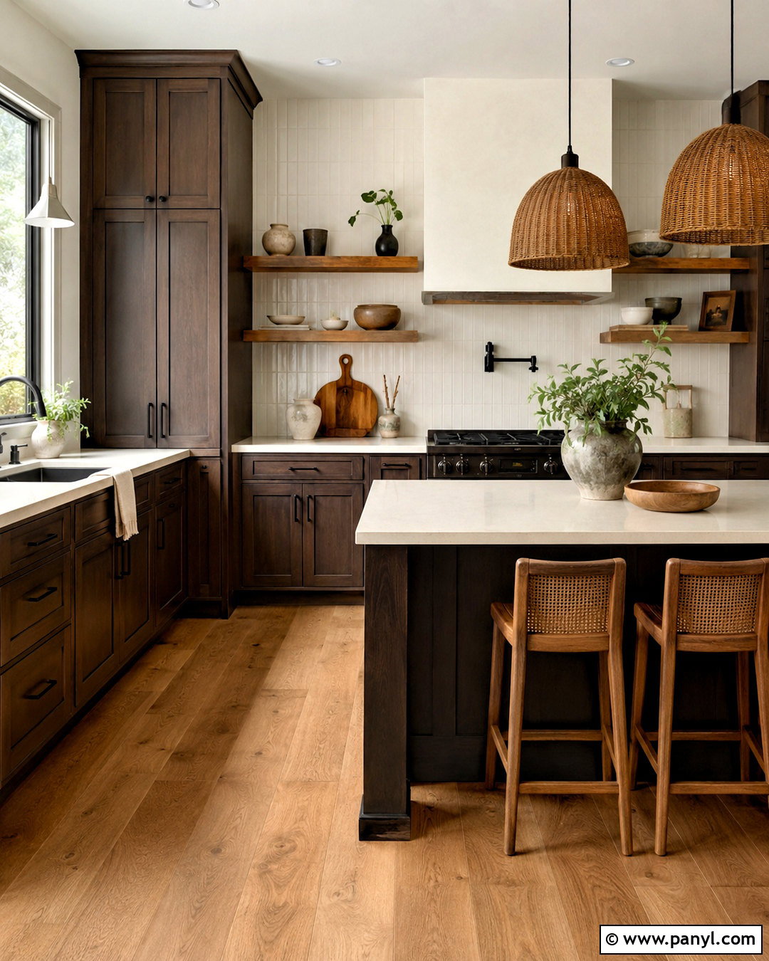 Dark Brown Kitchen With Open Shelves - 20 dark brown kitchen ideas