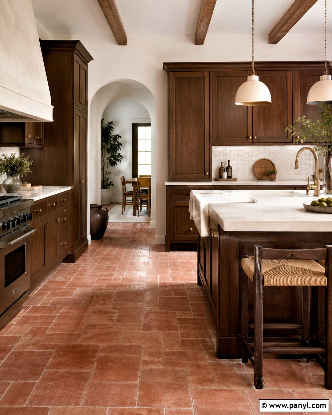 Dark Brown Kitchen With Terracotta Tile - 20 dark brown kitchen ideas