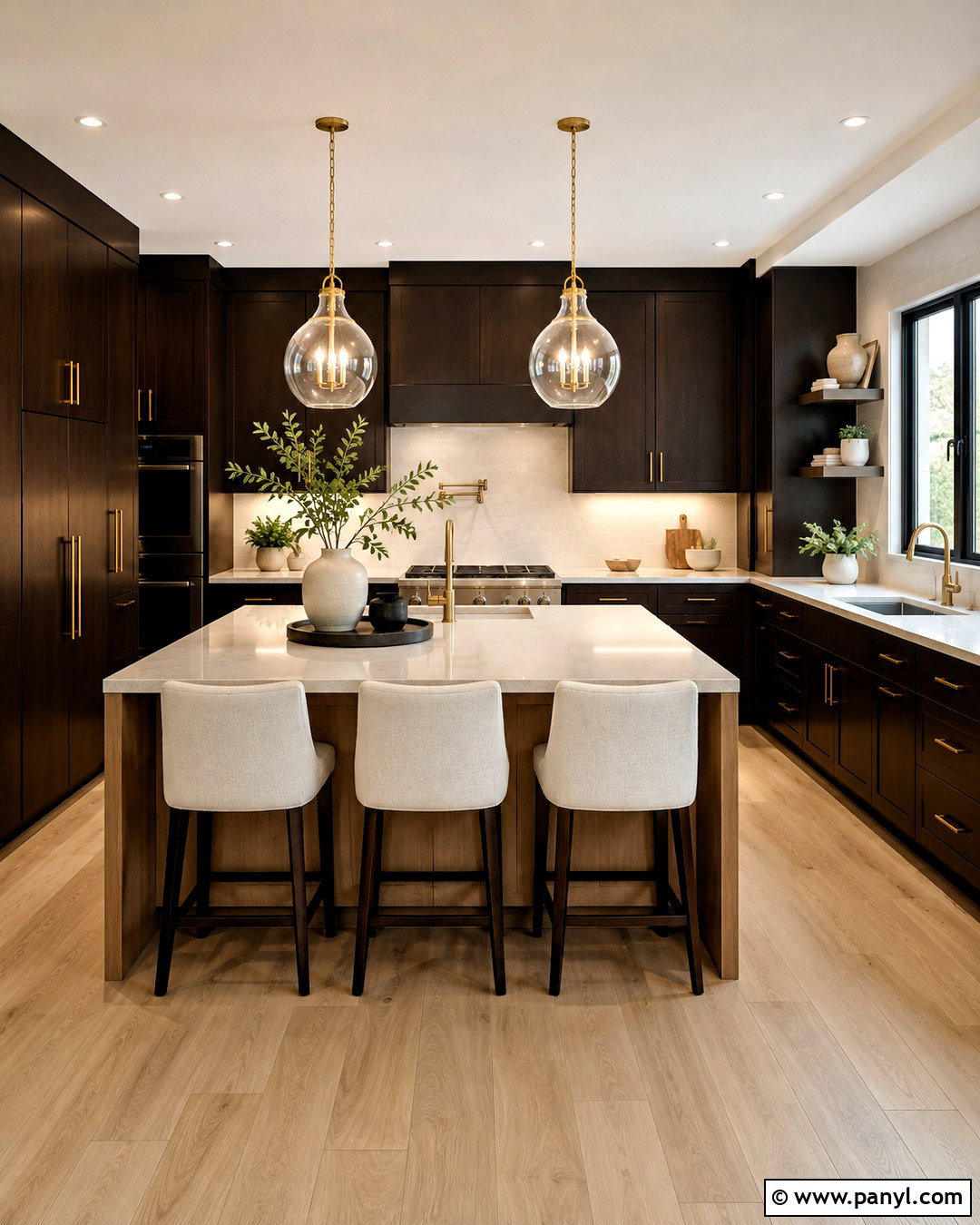 Dark Brown Kitchen With White Countertops - 20 dark brown room ideas