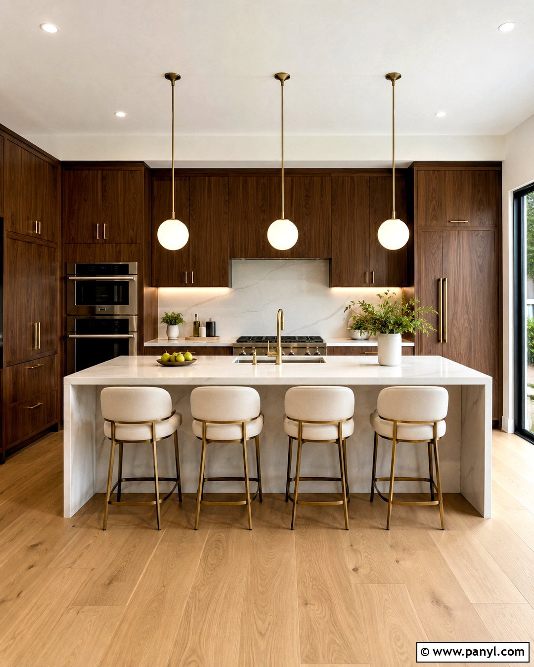 Dark Brown Kitchen With White Quartz - 20 dark brown kitchen ideas