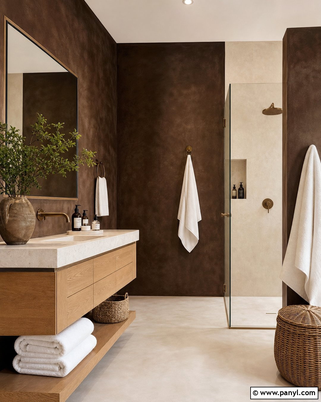 Dark Brown Limewash Bathroom - 25 Dark Brown Limewash Walls