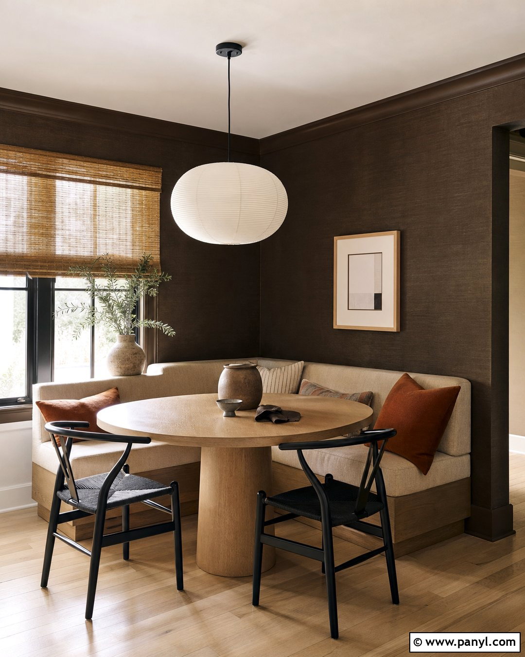 Dark Brown Limewash Breakfast Nook - 25 Dark Brown Limewash Walls