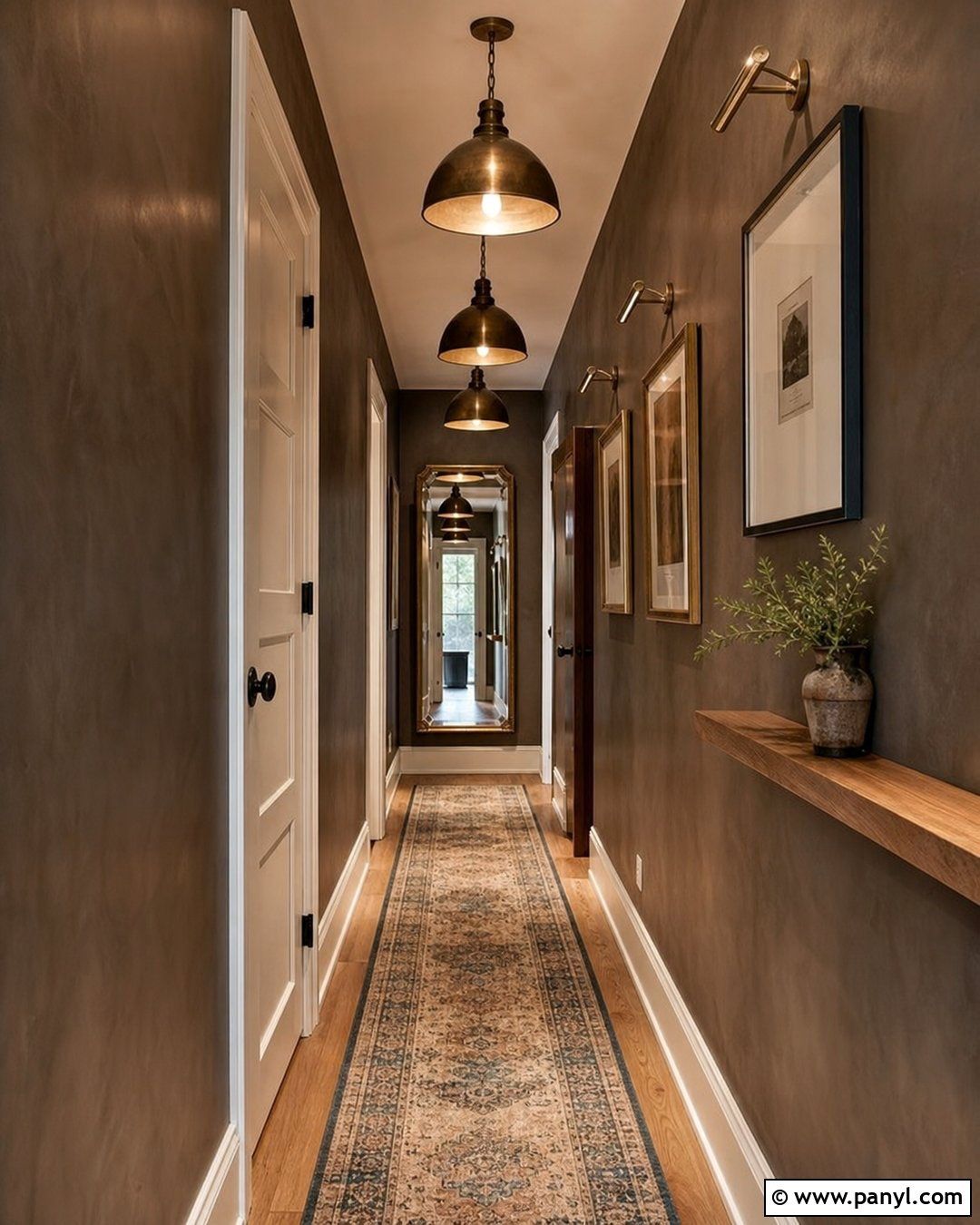 Dark Brown Limewash Hallway - 25 Dark Brown Limewash Walls