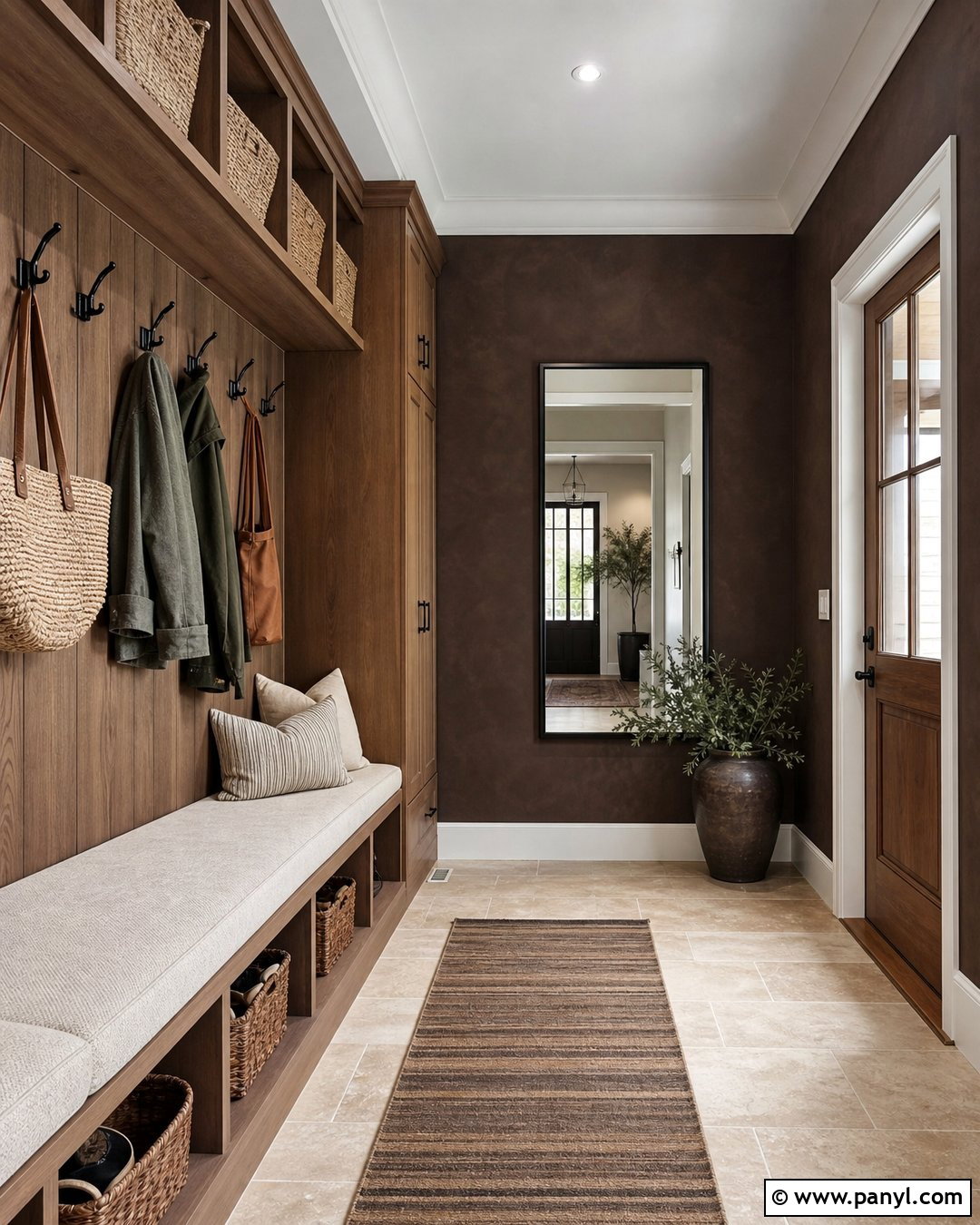 Dark Brown Limewash Mudroom - 25 Dark Brown Limewash Walls