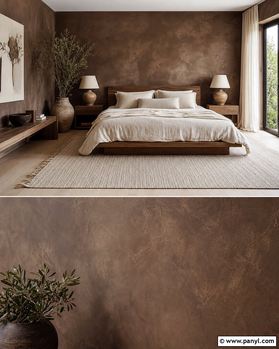 Dark Brown Limewash Plaster Look - 25 Dark Brown Limewash Walls