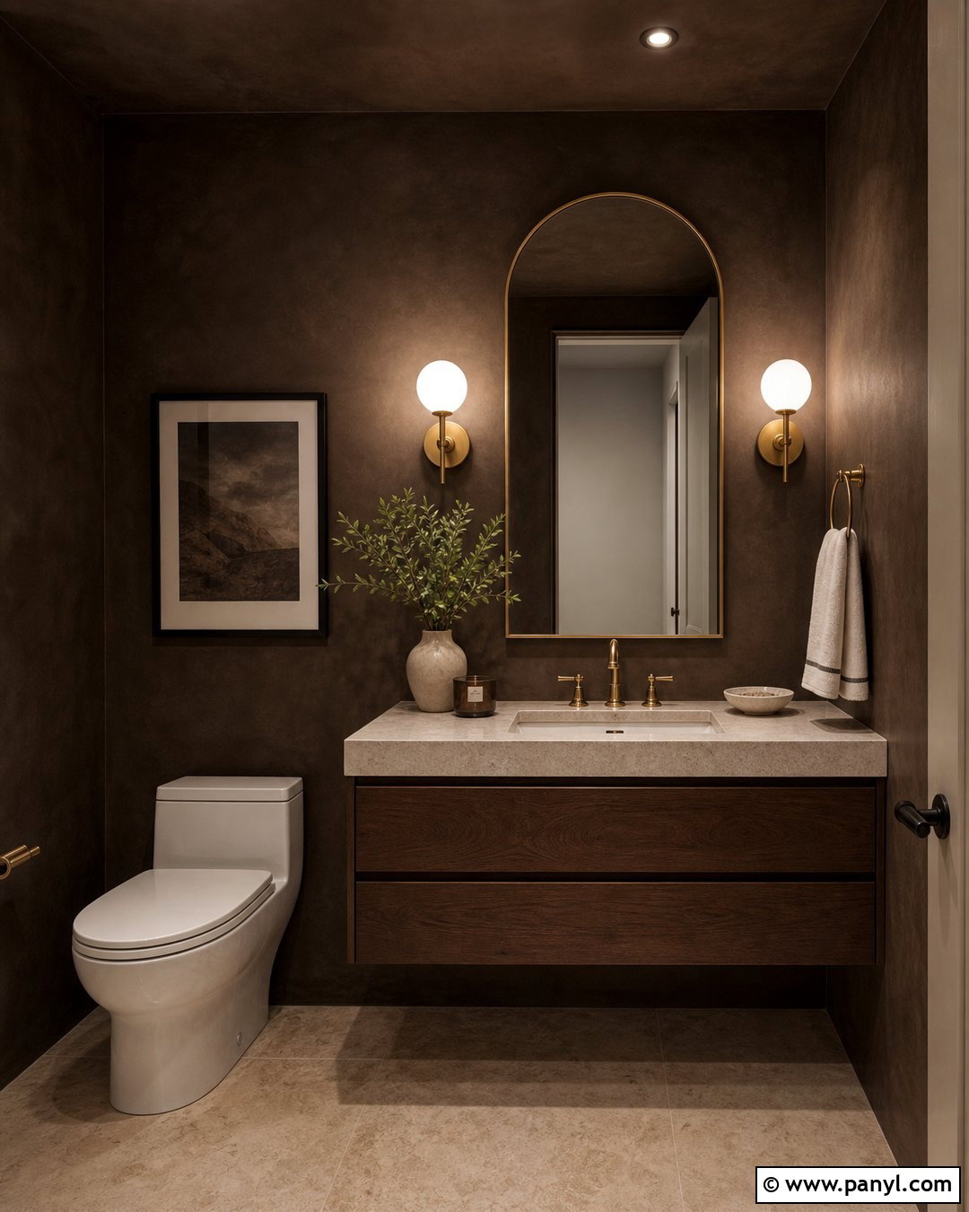 Dark Brown Limewash Powder Room - 25 Dark Brown Limewash Walls